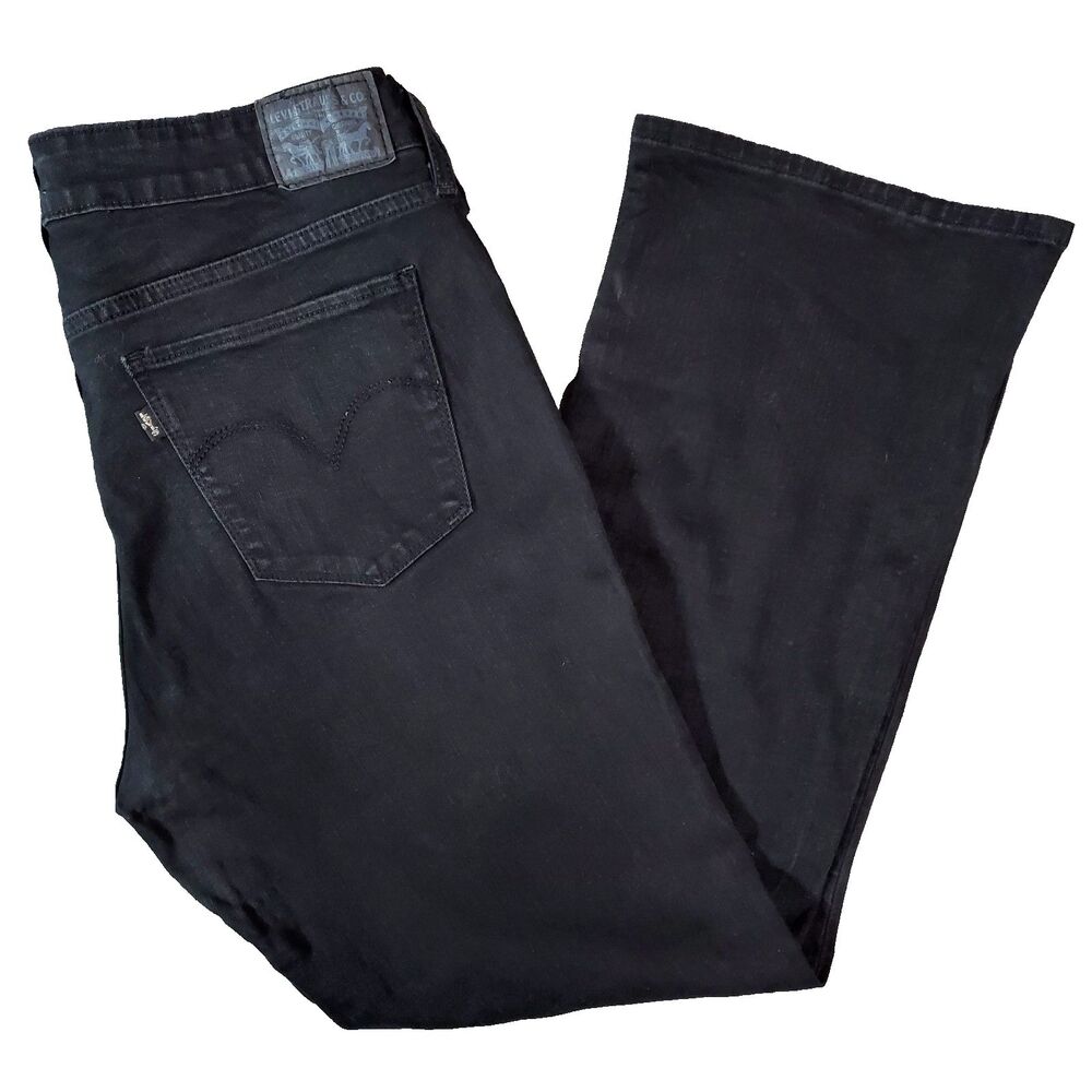 Levi's 715 Premium Bootcut Women's 32x26 Black Big E Western Jeans